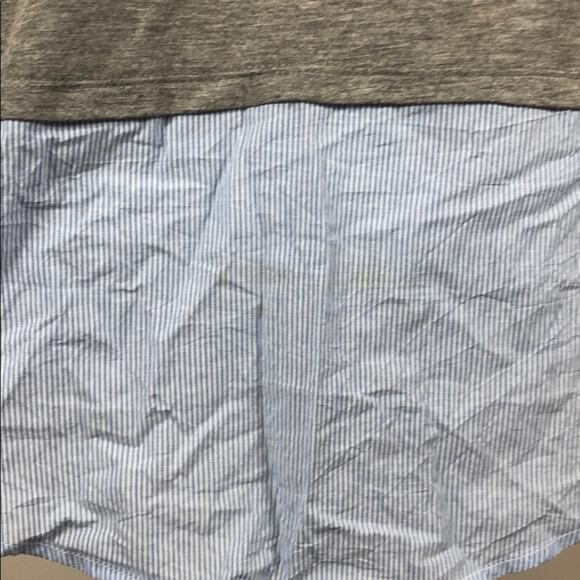 Abound Gray Top Contrast Striped Hem Knit - Picture 8 of 8